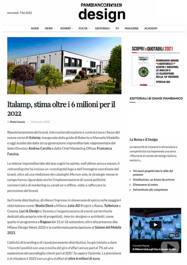 PAMBIANCO NEWS ITALAMP | gallery 1